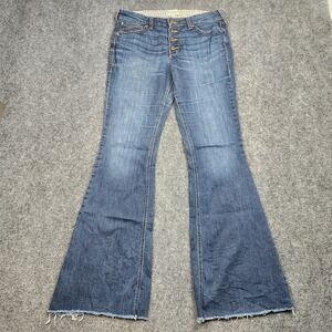 Ariat REAL Denim Jeans Womens 31L High Rise Flare Button Fly Western Cowgirl